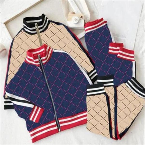 

fashion designer kids clothing sets tracksuits letter printed jackets pants two pieces suit boys girls casual sportswear childre299b, White