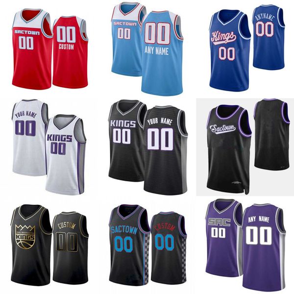 

75th custom men women 15 davion mitchell 88 neemias queta 20 jahmi'us ramsey 13 tristan thompson sacramento''kings'&#039, Black;red