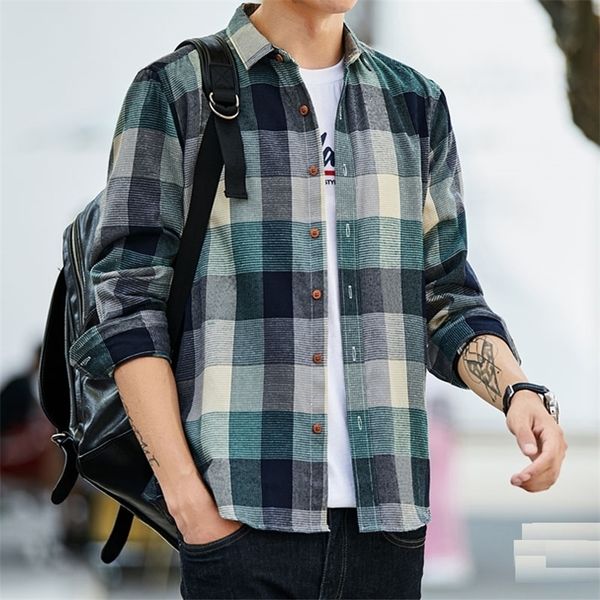 

plaid shirt men long sleeve casual social slim male cotton mens dress shirts 4xl 5xl legible 220811, White;black
