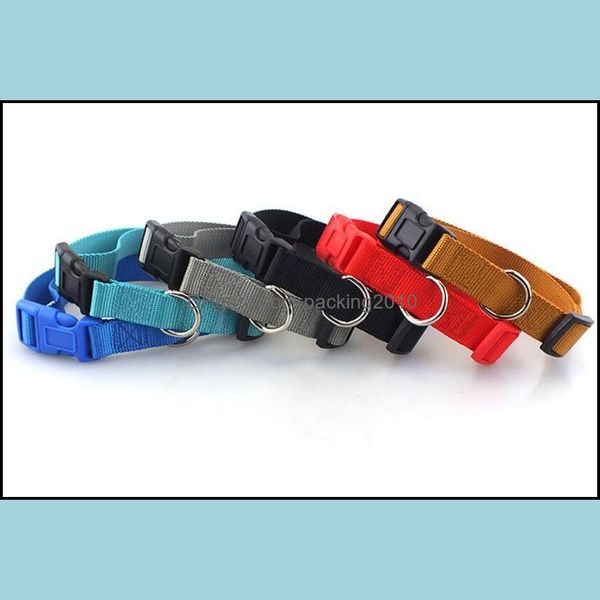Cachorro gravata de alta qualidade liso colorido poliéster colar de nylon pet colar pequeno e médio porte produtos L465 gota entrega 2021 colares