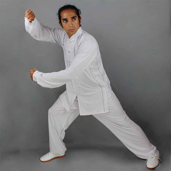 Tute da uomo Arti marziali Abiti da allenamento in seta di latte Maniche lunghe Top + Pantaloni Uomo Cinese Primavera Autunno Kungfu Uniforme Donna Tai Chi Costume