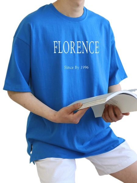 

dazy men letter graphic drop shoulder tee q6st#, White;black