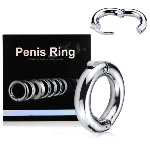 Cock Ring Metall Mehrere Größen verstellbares Schloss Penis Geschenkboxed Mann sexy Spielzeug verzögerte Ejakulation S für Männer uyo