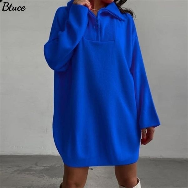 

women zipper polo neck sweaters dress casual long sleeve oversized pullovers female stitching stripes knitted jumper dress 220317, Black;gray