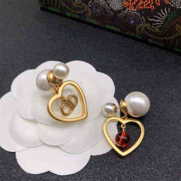 

70% off clearance sale letter champagne square stone pearl brass 925 silver needle earrings female, Golden