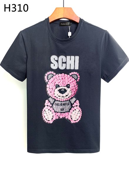 

plein bear t shirt mens designer tshirts teddy bear knitted t-shirt classical hip hop streetwear tshirt casual tees pb 80497, White;black