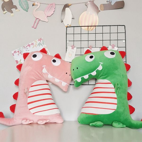 Bonitos olhos grandes dinossauro boneca de pelúcia cartoon pelúcia animal dino brinquedo macio almofada de sono criança acompanhar brinquedos