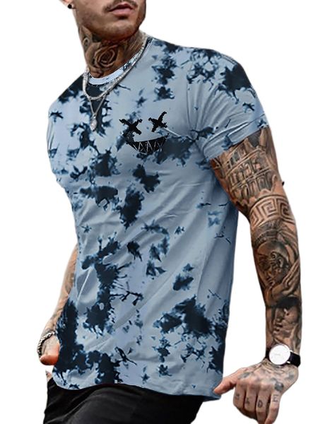 

men tie dye & cartoon graphic tee o7jp#, White;black