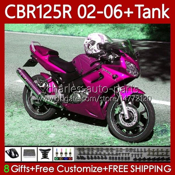 + Tankdeckel für Honda CBR-125 CBR 125 R CC 125R 2002-2006 Glossy Rosa Körperarbeit 124No.166 CBR-125R 125cc CBR125R 02 03 04 05 06 CBR125RR 2002 2003 2004 2005 2006 OEM-Verkleidung