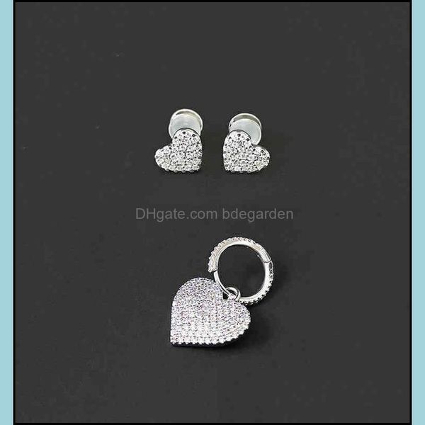 

charm earrings jewelry s925 sterling sier 5a zircon single love earring female diamond heart-shaped cute fashion luxury brand monaco drop de, Golden