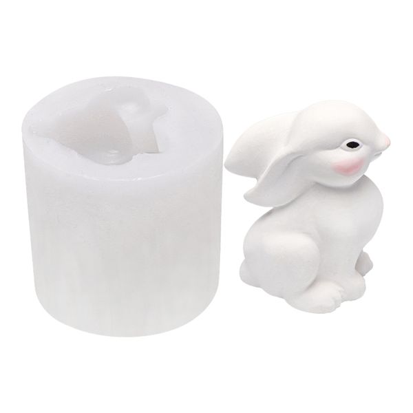 Торт плесень 3D Пасхальный кролик -кролик форма пищевой кастрюль Силиконовый подарочный печенье легко 220601