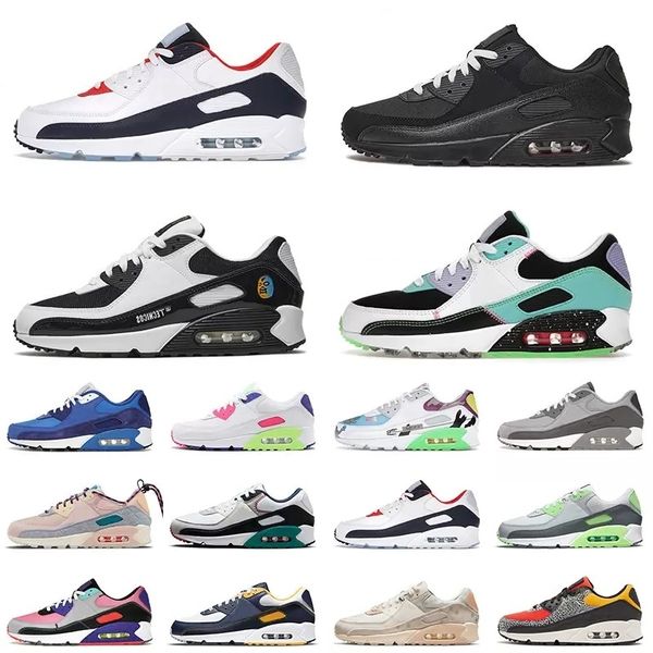 

90 mens running shoes triple black white red smoke grey cool unc 90s men women trainers sports sneakers