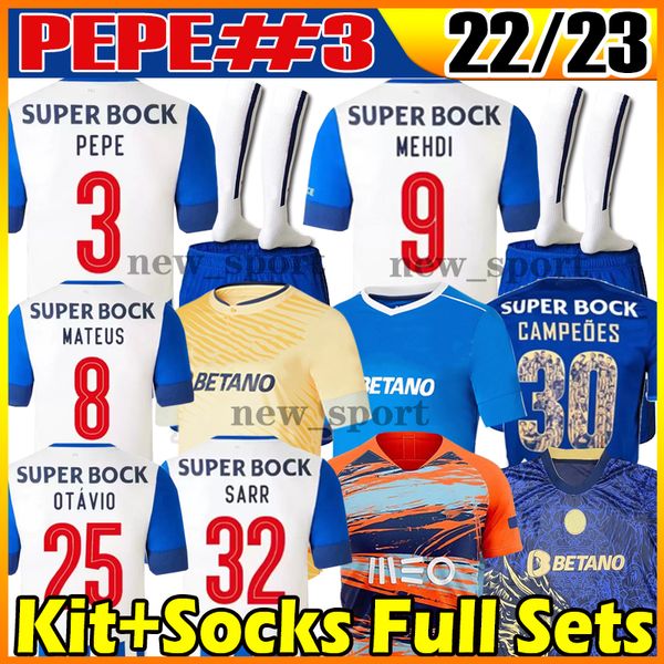 

22 23 moussa portos soccer jerseys 2022 2023 pepe fans player version sergio oliveira mehdi luis diaz matheus football shirt men kit socks f, Black;yellow