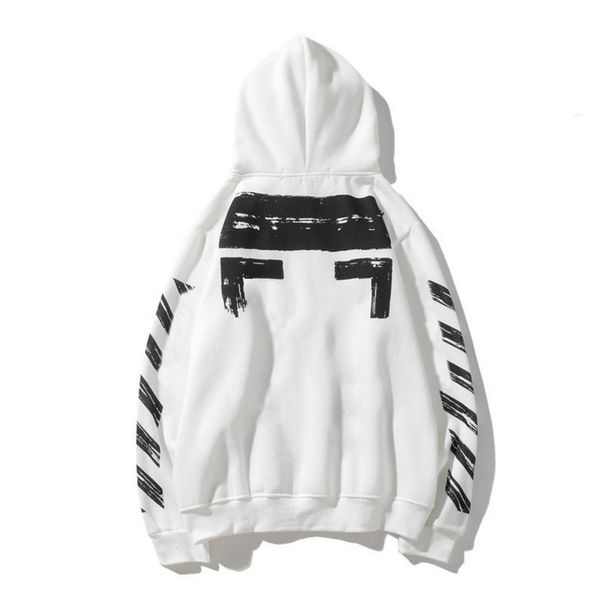 

fashion classic offs mens hoodies loose sweatshirts zipper hoodie cotton pullover long sleeved back oil paint arrow x men women hooded jack, Black