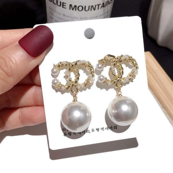 

mixed simple 18k gold plated 925 silver luxury letters stud brand designers geometric famous women crystal rhinestone pearl earrin196y, Golden;silver