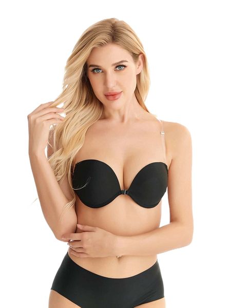 

clear strap underwire bra f4yq#, Black;red