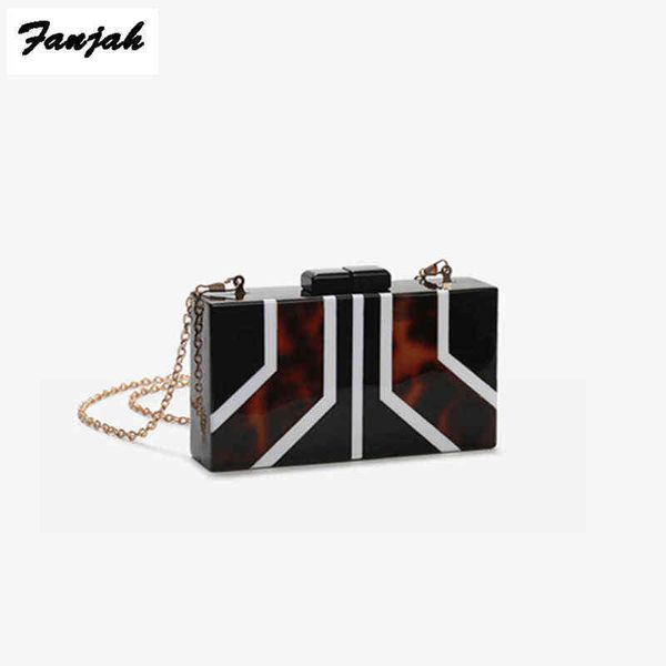 

acrylic lepard geometry shape women brand evening bag box clutch purse women bag chain day clutches ladies wedding hand bags t220727