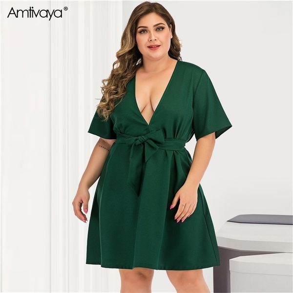 

amtivaya women s plus size dress summer clothes beach party dresses long sleeve v neck gothic knee length midi dress. y200805, Black;pink