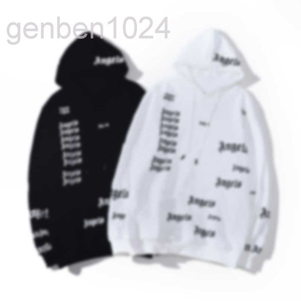 

designer men full body barrage letters print hooded sweatshirt hip hop fashion oversize pa hoodie kill bear women angel sweatshirt, Black