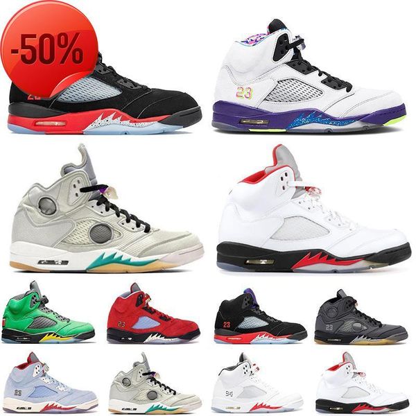 

2022 jumpman 5 basketball shoes what the off sail retro women mens 5s alternate grape fire red oregon ducks sneakers, Black