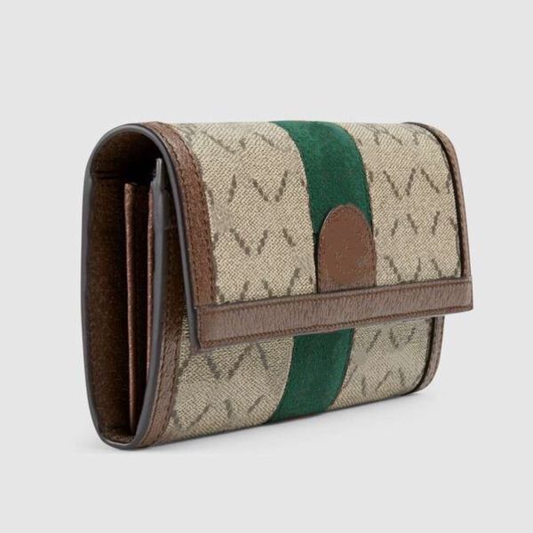 

ophidia continental wallet vintage women long standard cover with green red stripe inner zipper pocket credit card holder, Red;black