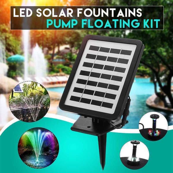 7V 1,5W Fontes de energia solar bombear com água LED Light Garden Outdoor Pond Pool Pool Rium Fish Whitecolor Y200917