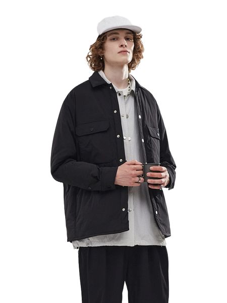 

men drop shoulder flap pocket jacket h3sd#, Black;brown