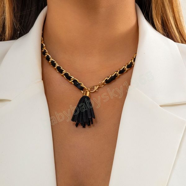

cross pu leather metal choker necklaces collar for women black tassel pendant necklaces vintage neck collier jewelry, Silver