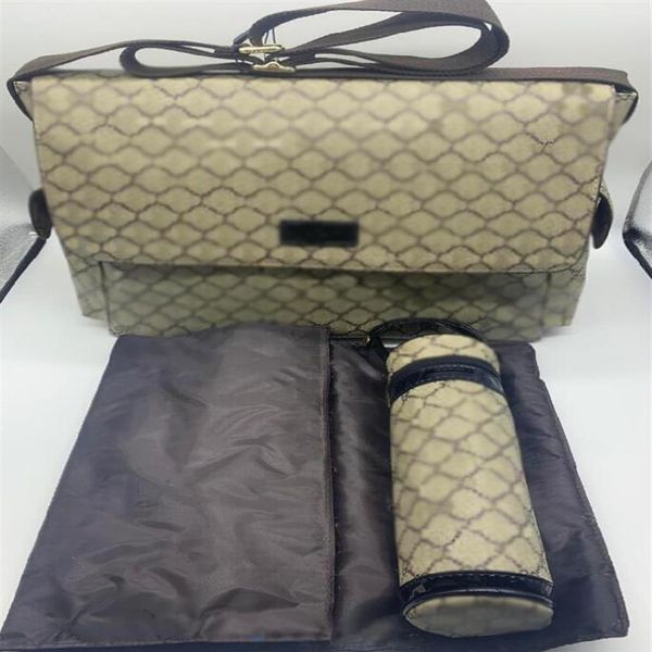 

baby nursing diaper bags fashion boy girl bebe mommy 3pcs sets bag change mat bottler holder3341