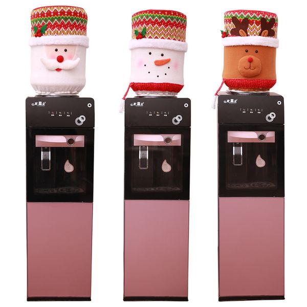 Noel Toz Kapağı Su Kovası Dispenser Konteyner Şişe Temizleyici Xmas Ev Dekorasyonu Sevimli Noel Baba Kardan Adam Kapaklar