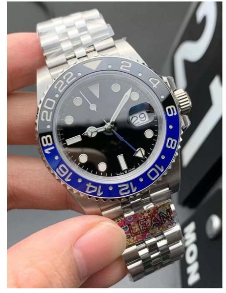 

watch of men 904l steel black blue ceramic bezel 126710 watches clean factory cal.3186 automatic movement jubilee bracelet wristwatches wate, Slivery;brown