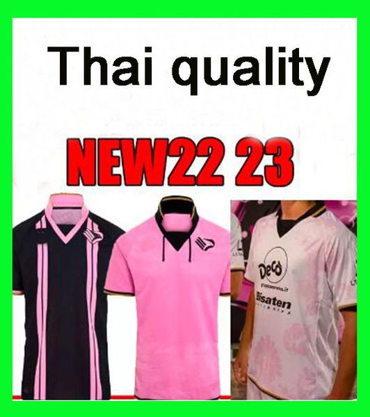 

22 23 citta di palermo mens soccer jerseys home away pink black 3rd 2022 2023 football shirts short sleeve uniforms, Black;yellow