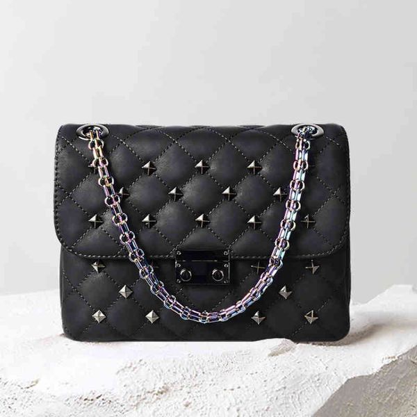 

luxury woman handbags crossbody chain bag for women diamond lattice designer genuine leather female messenger shoulder bags 220511