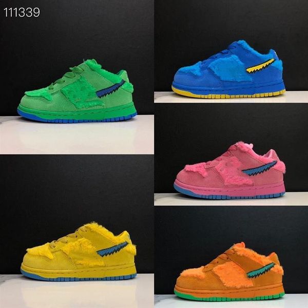 

boy girl low x sb dunkly green spark bright orange bear walking shoes yellow blue fury little running sneakers size 24-352934, Black