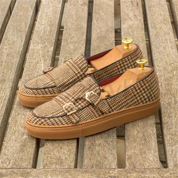 

dress shoes designer lofook shoes men's tweed qianniao classic party sports daily double button fashion casual, Black