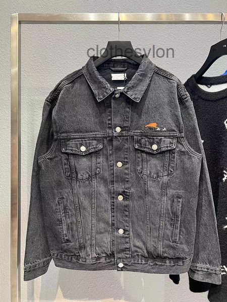 

2022 designer jackets balencaigass coat b high spring summer paris of tiger limited embroidery tannin denim loose couple, Black;brown