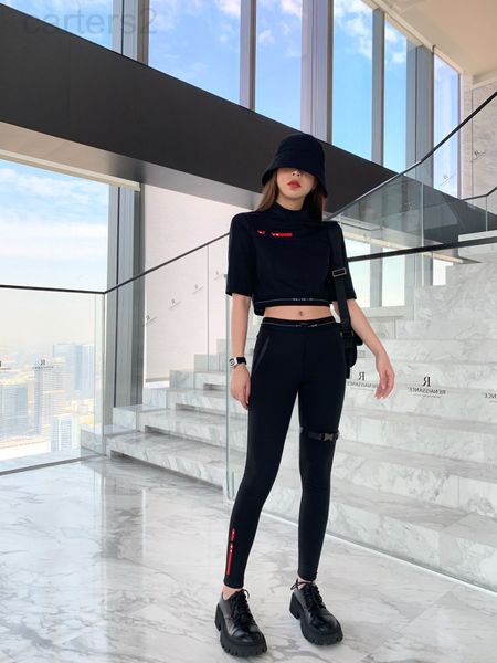 

women's hoodies & sweatshirts designer p family 21 spring and summer new leisure sports style round neck ribbon hem jacket high elastic, Black