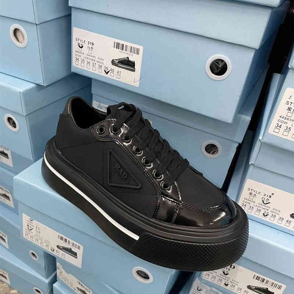 

dress shoes p family triangle small white shoes women's high-rise muffin thick soled leather single lace up sports style okdc, Black