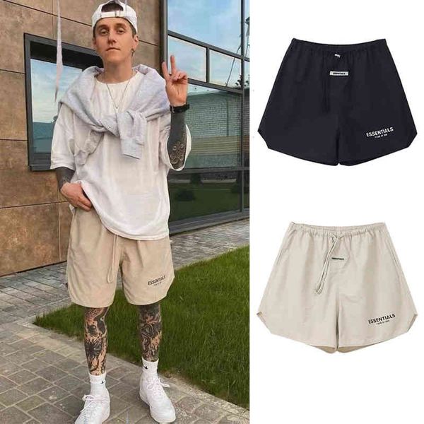 

men's shorts fog double thread essential nylon reflective street capris and women's fee of god, White;black
