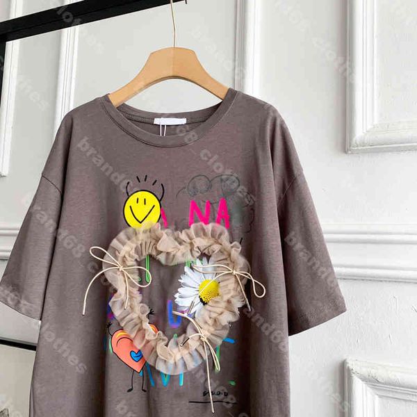 

fashion womens t shirt round neck cotton embroidered colorful letters print summer glamour t shirts ladies designer clothing, White