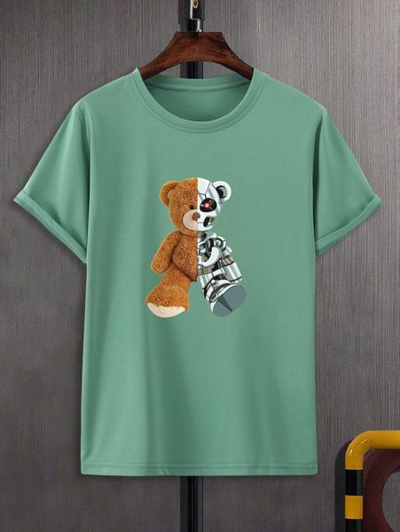 

men bear print tee c3v6#, White;black