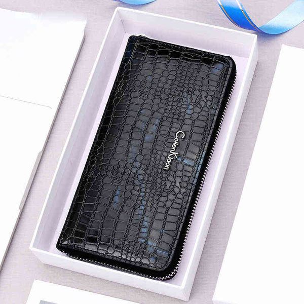 

brand men genuine leather wallet zipper coin pocket business clutch wallets black high-end zero long men leisure time, Red;black