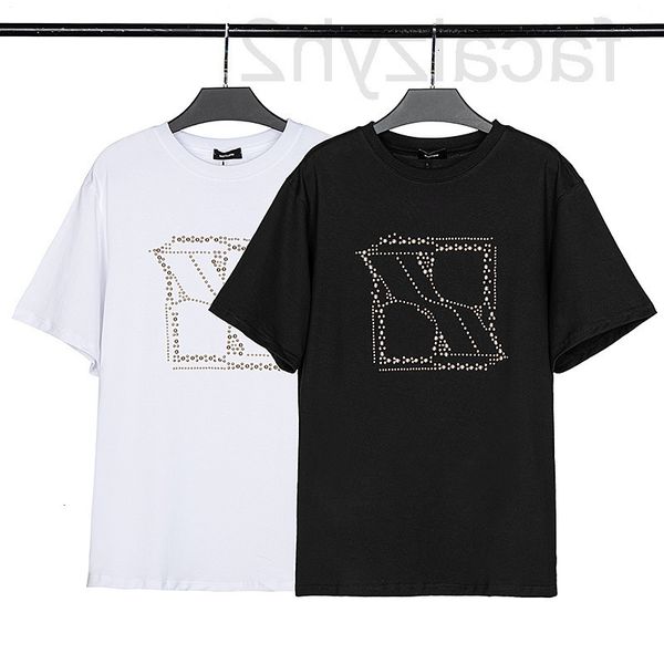 

men's t-shirts designer we11done2022 early spring new chest rivet back letter short sleeve t-shirt t00w, White;black