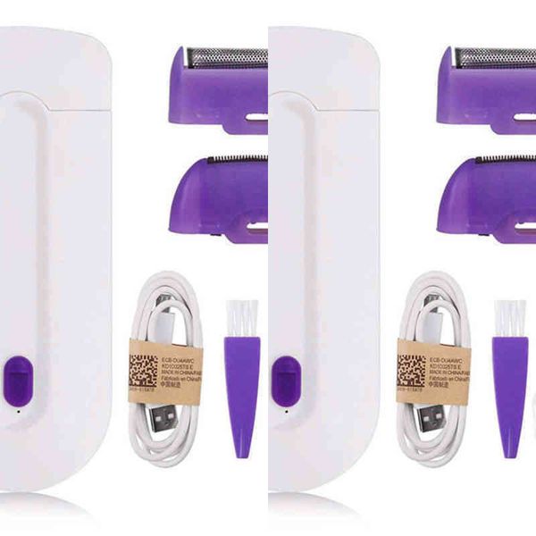 

epilator 2 in rechargeable electric women painless hair removal device instant sensor light shaver dropshipping 0621
