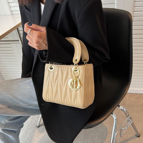 

designer bags popular princess diana texture handbag 2022 lingge hand-held messenger personality ins design feeling foreign style small