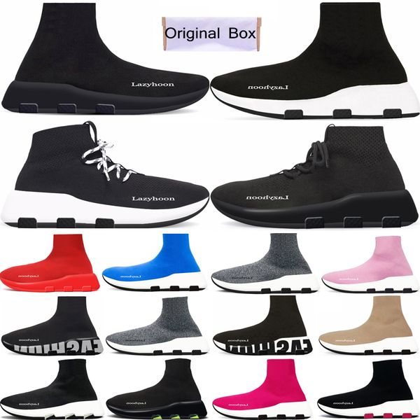 

easyhoom designer sneaker sock speeds casual shoes mens runner master womens sneakers classic speed trainer szie 36-47, White;red