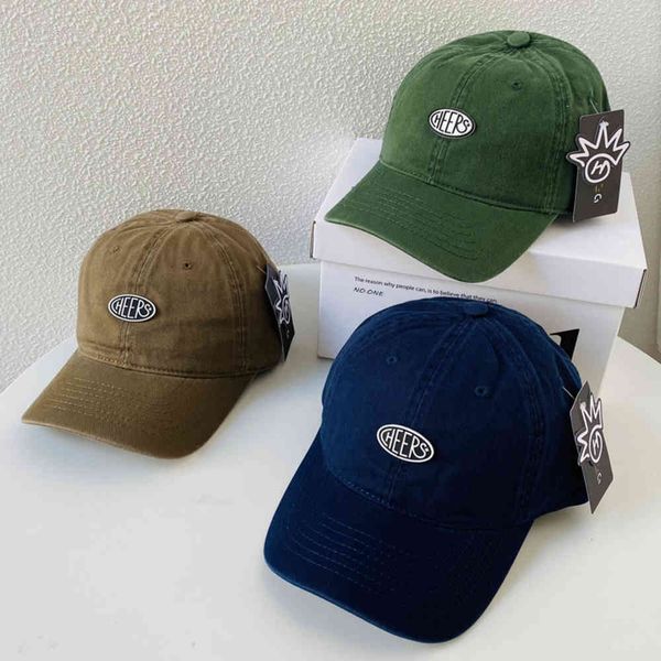

2021 korean hat women's soft autumn casual cap men's youth street pure cotton baseball cap, Blue;gray