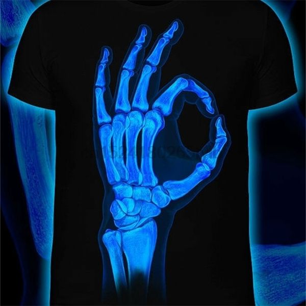 

xray ok bones tshirt glow under uv and in the dark black light glow 220608