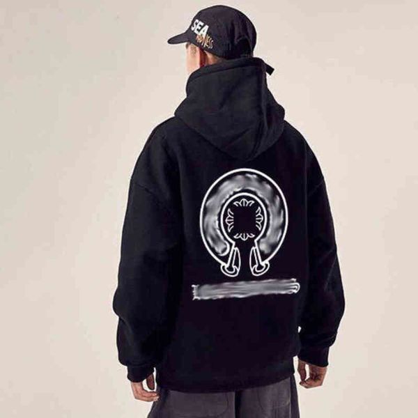 

mens luxury fashion hoodies designer classic zipper ch sweatshirts horseshoe sanskrit cross print pullover hooded sweater women jacket ka3s, Black