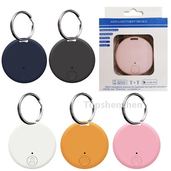 Mini localizzatore GPS portatile senza fili Bluetooth 5.0 Dispositivo di allarme anti-smarrimento intelligente Registrazione Smart Finder con portachiavi Anello in metallo per smartphone Android ios 5 colori